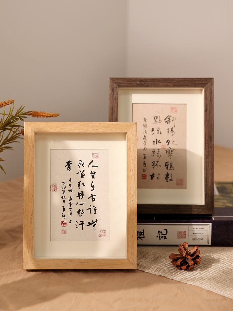 Photo frame table 6 inches 6 7 8 8 solid wood hollow three-dimensional picture frame mounting a4 paper frame wall hanging photo diy