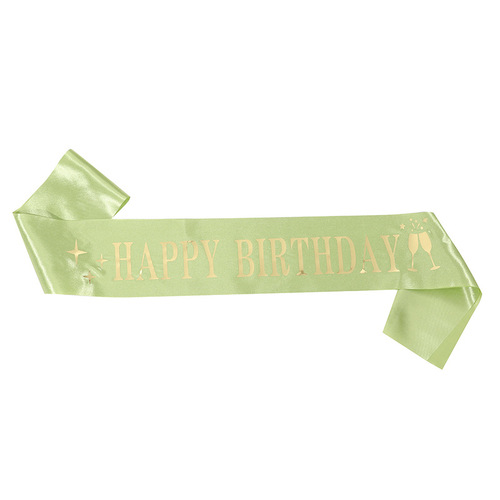 New Green Satin Shoulder Strap Ribbon Birthday Girl Party Belt Bride to Be Decoration
