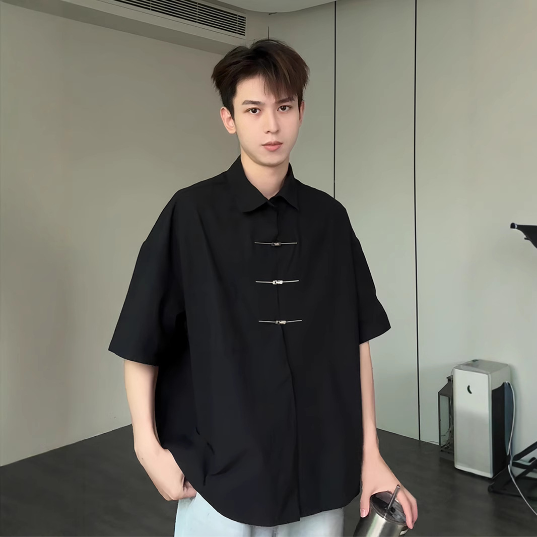 New Chinese Style Ice Silk Shirt Short-Sleeved Men's Summer Design Aircraft Button Sun Protection Shirt High-End Tang Suit Jacket