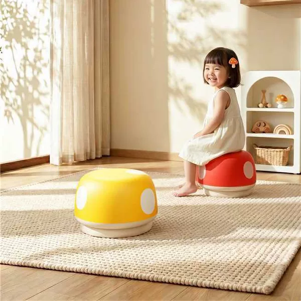 【Original】Mushroom-Shaped Home Entryway Shoe-Changing Stool, Trendy Light Luxury Creative Small Stool, Living Room Sofa Stool, Footrest Stool