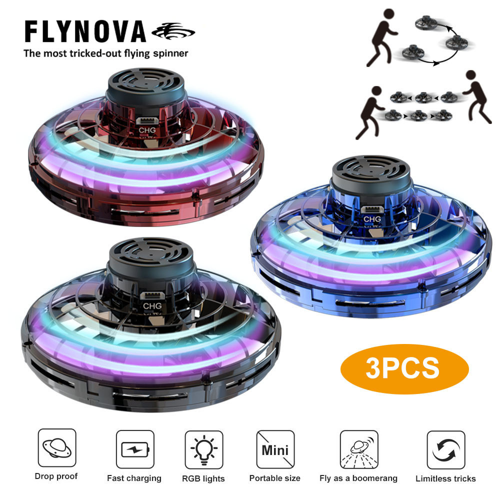 FLYNOVA 回旋陀螺 掌上迷你无人机  电动感应玩具 跨境 现货 代发