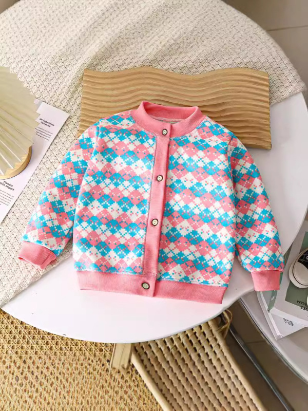 Warm Cardigan for Boys and Girls, Kidsren's Versatile Knitted Jacket, Thickeneded Outer Sweater, Family E18 for Small and Medium-Sized Kidsren