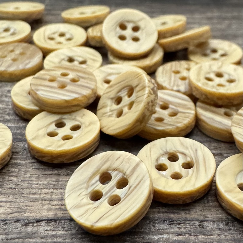 現物直売高級四眼ワイドエッジ樹脂ボタンシャツ風衣木目円形ボタン手作りDIYボタン|undefined