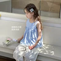 TUTU Слоненок Детская рубашка для девочек Детская рубашка 2025 Летний новый детский топ без рукавов Модная рубашка