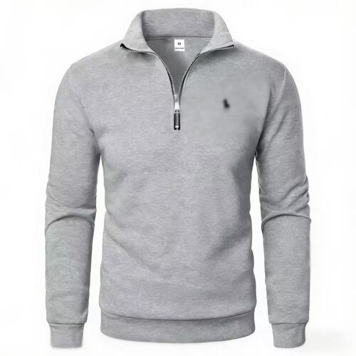 New Ribbed Pits Composite Super Soft 460g Collar Semi-Pull Key Sweatshirt with Fleece Large European Size