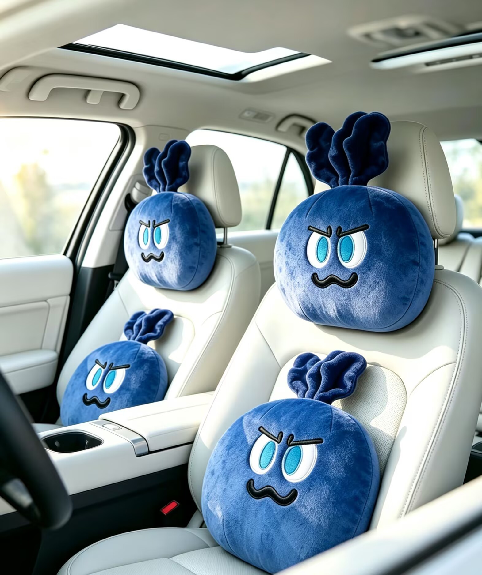 Car headrest cartoon plush toy, Mayday merchandise, cute decorative pillow, car headrest and neck pillow