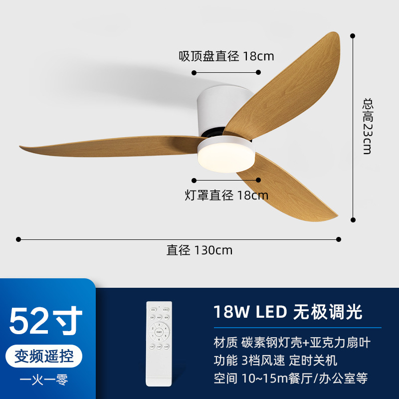 Ventilador de Techo con Luz de Acrílico, con Control Remoto y App, para Sala de Estar y Dormitorio image 7