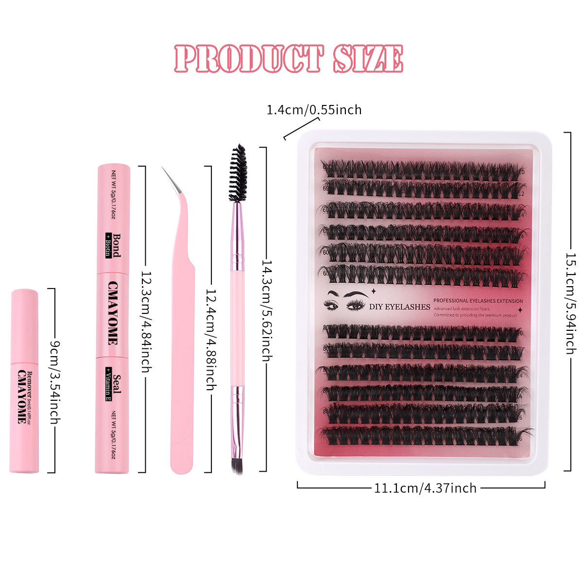 Grænseoverskridende nyt 60D100D tykt enkelt klynge falske øjenvipper sæt 10 16mm krøllede gør-det-selv segmenterede øjenvipper_voghion.com