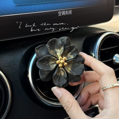 Car Fragrance Perfume Diffuser Stone – Car Perfume Aromatherapy - premium-black-gold-dot-camellia