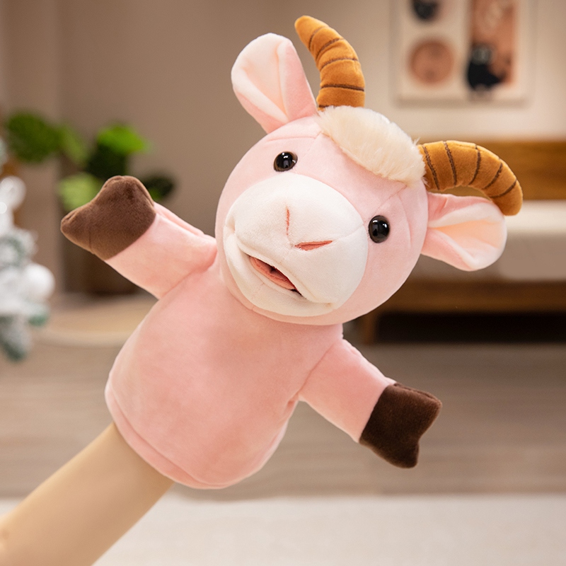 Muñecas de ovejas del zodiaco, juguetes de peluche de ovejas, guantes de interacción de padres e hijos, muñecas de muñecas de niños