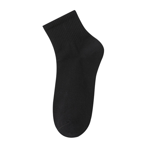 Socks for women spring and summer pure cotton mid-calf socks solid color sweat-absorbent and deodorant sports socks anti-pilling cotton socks Zhuji socks industry wholesale