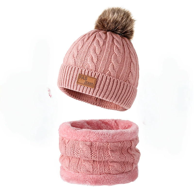 Amazon трансграничная детская трикотажная шапка нагрудник из двух частей