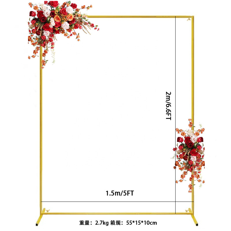 arco cuadrado de metal soporte de boda marco de hierro forjado marco de hierro especial de fondo decoración de bodas estante de flores props