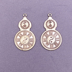 Brass Fortune Tassel Pendant Keychain, Copper Mountain Ghost Qianquan Coin Bag Charm, Baguazhang Keychain Holder, DIY Keychain Ornament