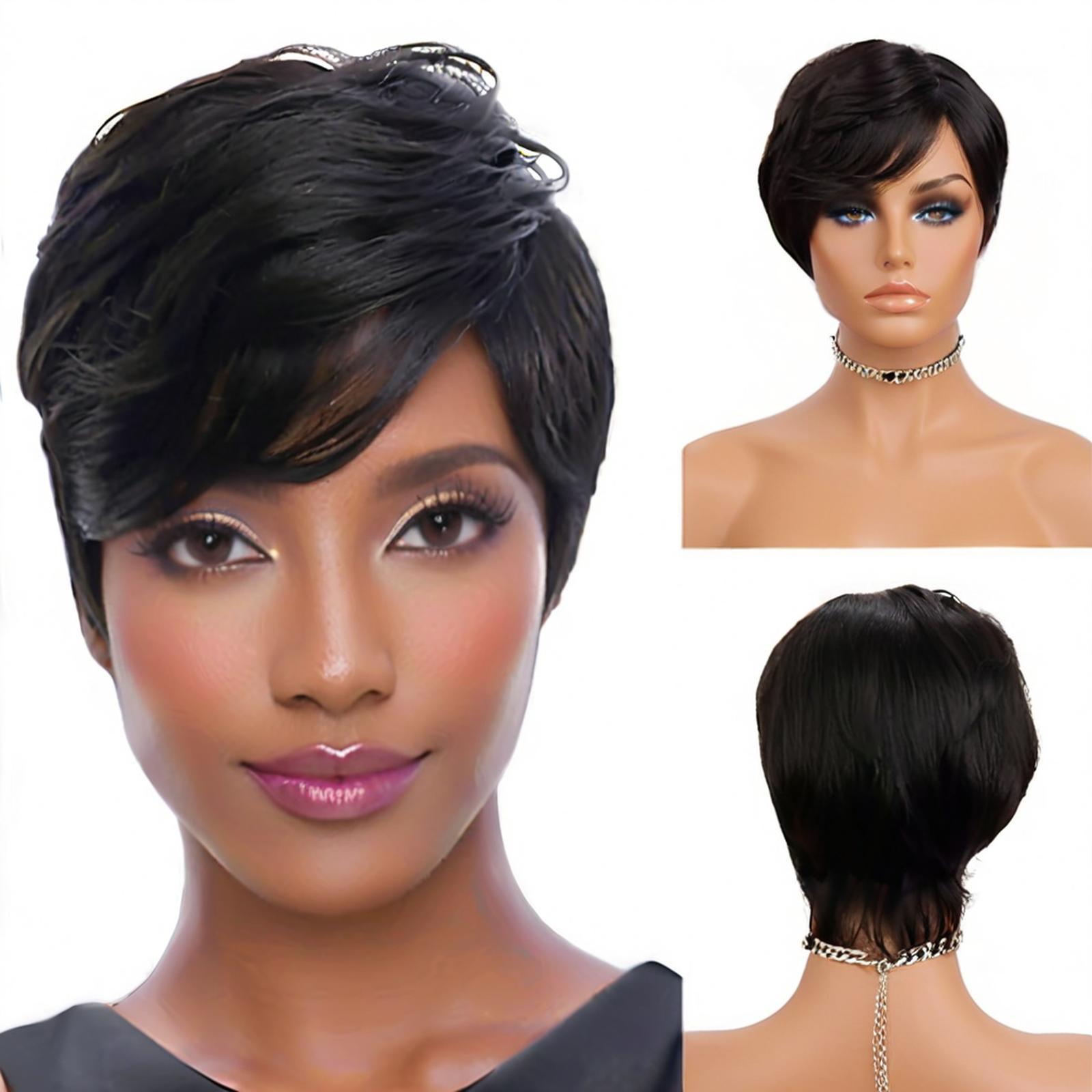 Fabricantes al por mayor Europa y América comercio exterior mujeres moda fibra química de cabello corto de alta temperatura temperamento de seda peluca suministro al por mayor estable