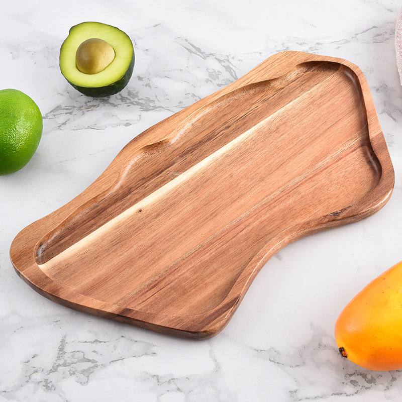 Fábrica directa Acacia pallet M-shaped pallet sushi pizza pan madera tabla de corte al por mayor venta caliente