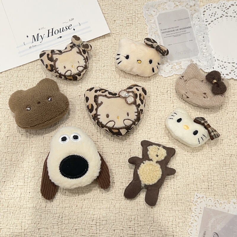 Autumn and Winter New Leopard Print Kt Cat Plush Brooch Hairpin Accessories Cute Cartoon Fabric DIY Jewelry Accessories Autumn and Winter New Leopard Print Kt Cat Plush Brooch Hairpin Accessories Cute Cartoon Fabric DIY Jewelry Accessories