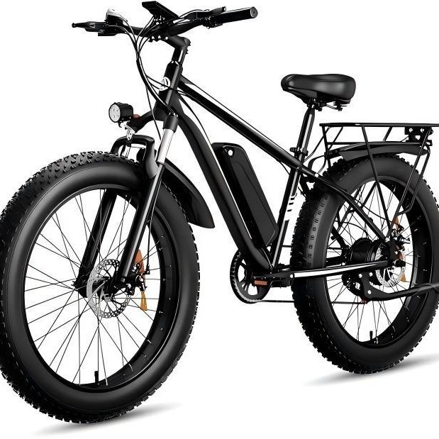 US stock Black Ebike with suspension 7gear 45km/h ebike image 5