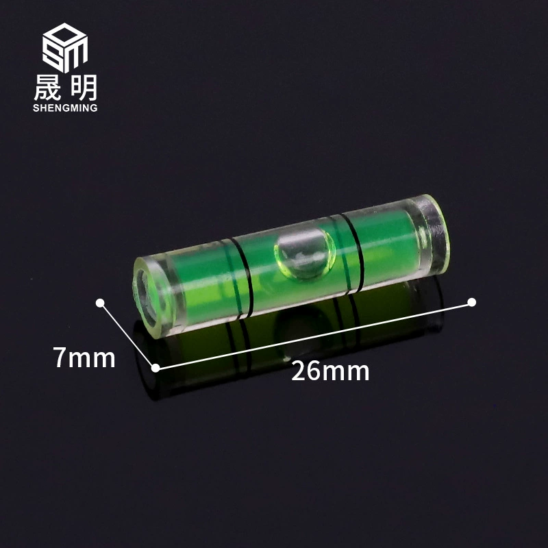 7*26 мм акриловый пластиковый цилиндрический горизонтальный пузырьковый измерительный прибор, балансировочная линейка, горизонтальный пузырьковый уровень, пузырьковый уровень