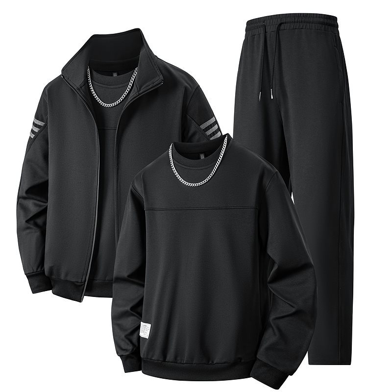 Men's casual suit, trousers, sweatshirt, jacket, long-sleeved T-shirt, coat, casual business style, autumn and winter plus size.
