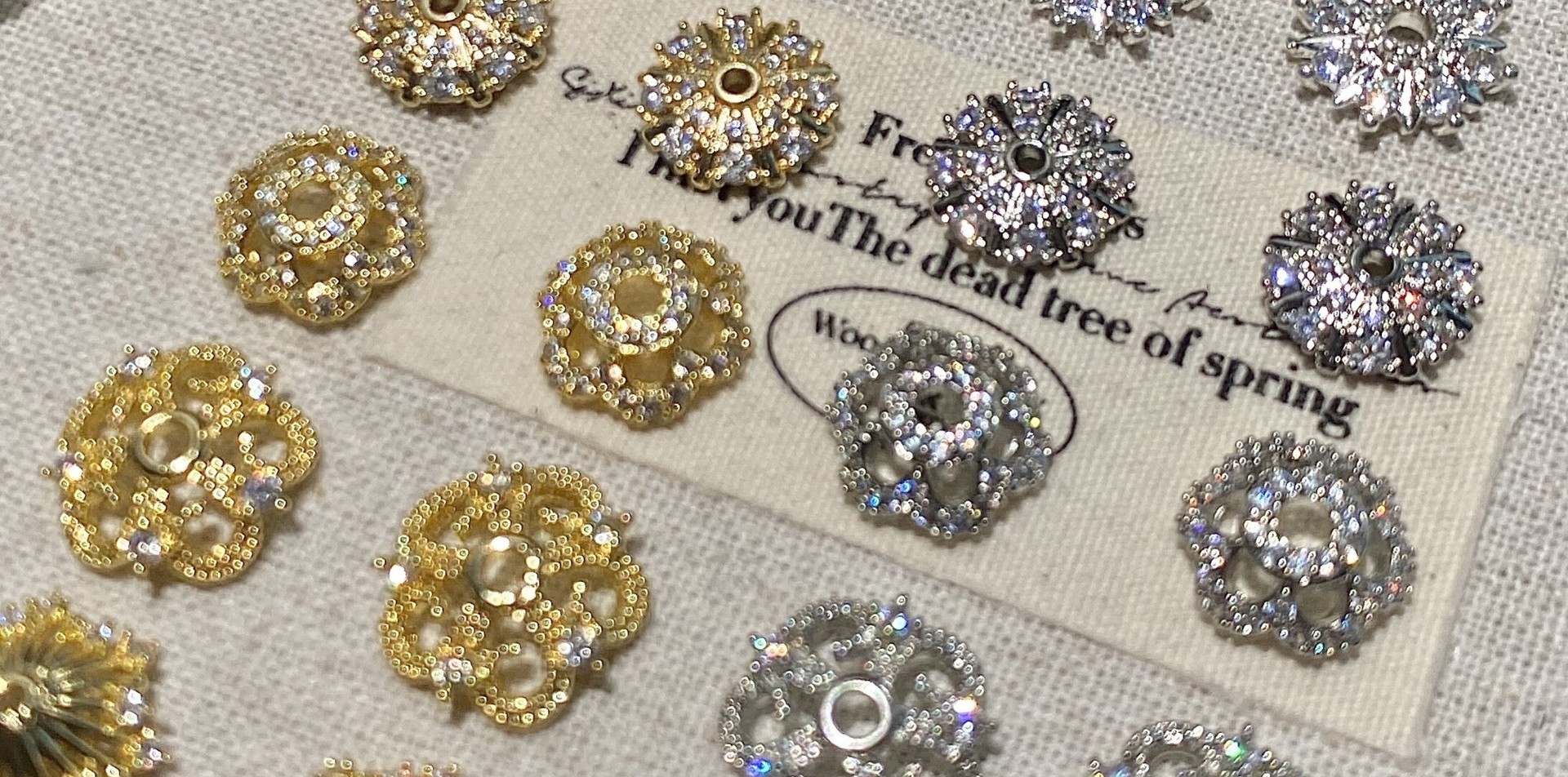 Color-Preserving 14K Gold-Filled Micro-Paved Zircon Crystal Accessories DIY Flower Tray Cap Spacer Beads Handmade Beaded Necklace Bracelet Accessories
