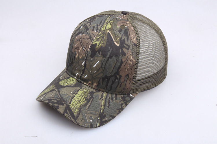 Outdoor Sun Protection Quick Drying Hat With Jungle Leaves Men's And Women's Camouflage Fashionable Baseball Cap_voghion.com