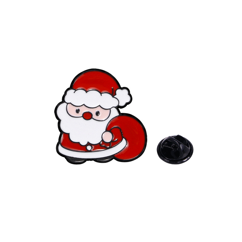 Broche de Navidad insignia de aleación caricatura adorable Santa Fe Navidad decoración de mochila escolar
