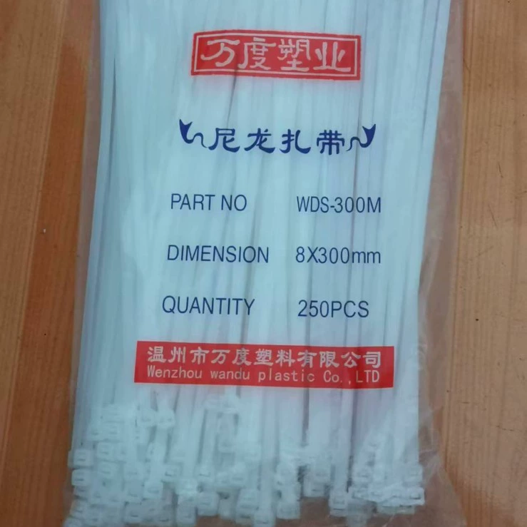 Прямые продажи с фабрики, десять тысяч новых материалов, 8*300 мм, самоблокирующаяся черно-белая нейлоновая стяжная проволока