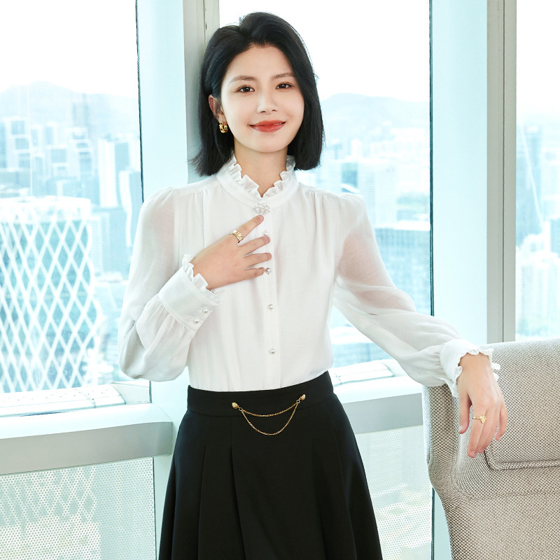 New long sleeve shirt ladies inch shirt professional slim work clothes plus size formal coat a generation of hair