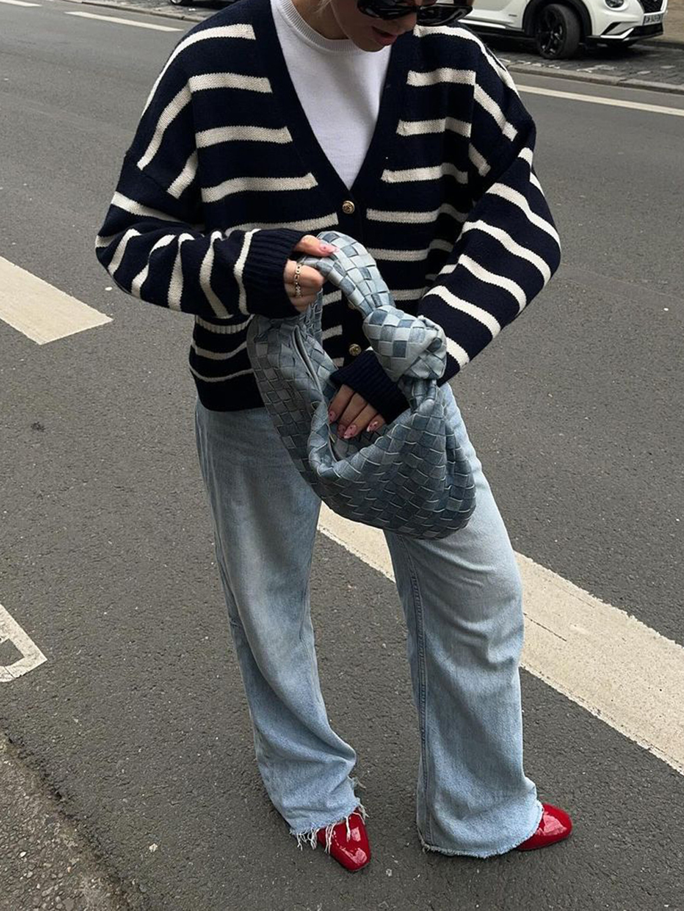 Kaikuo transfronterizo Europa y América Y2K viento V-collar camisa de lana rayada suéter de mujer 2025 otoño y invierno Amazon estación independiente image 2
