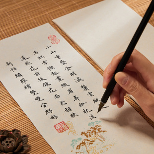 Ancient-Style Practice Calligraphy Paper with Soft Brush for Small Regular Script Calligraphy