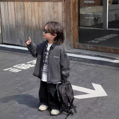 男童春款衣服韓版童裝2024年春季新款兒童襯衫天絲牛仔襯衫