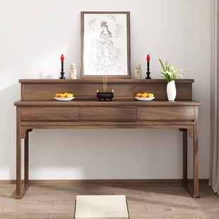 New Chinese Style Buddha Table Living Room Incense Table Buddha Niche Offering Table Solid Wood Buddha Table Home Buddha Hall Tribute Table God Table Modern