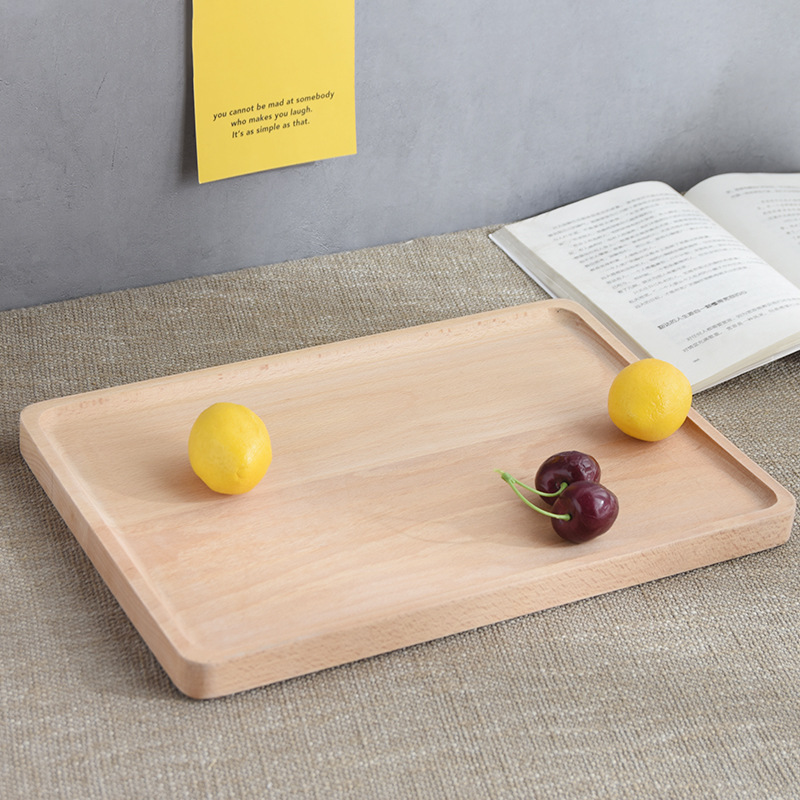 日式托盘酒店餐盘茶盘长方形面包烘焙展示盘 干果零食榉木托盘