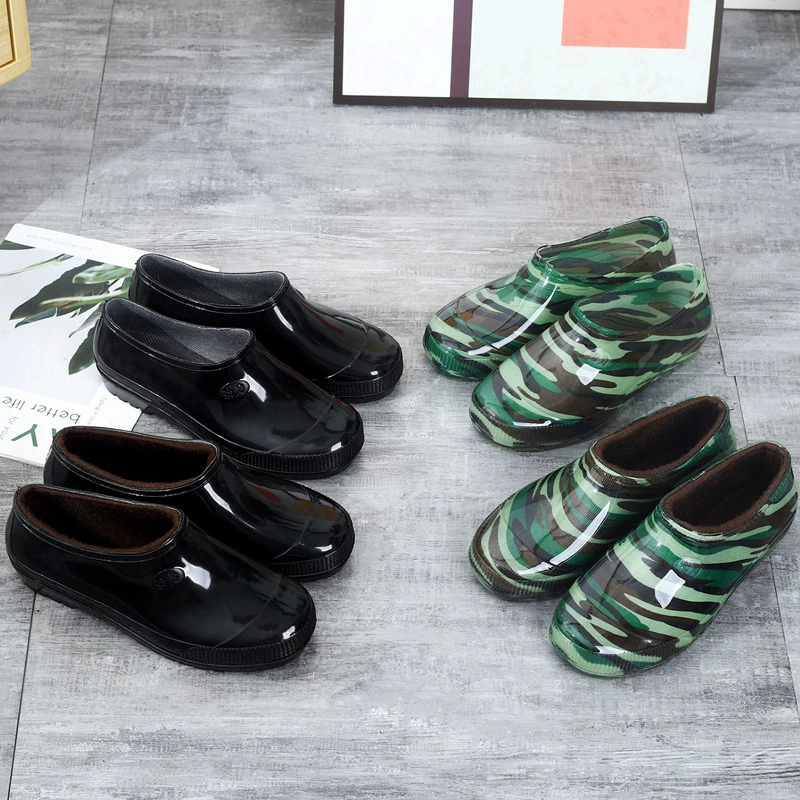 Резиновые сапоги, мужские резиновые сапоги с низким верхом, весенне-осенняя непромокаемая обувь с серебряным слитком, бахилы с низким вырезом, нескользящая кухонная рабочая обувь для шеф-повара, обувь Four Seasons