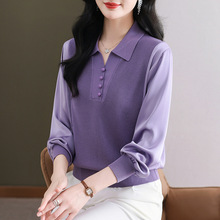 品牌同款冰丝羊毛针织衫女高端时尚简约秋季上衣洋气显瘦百搭小衫