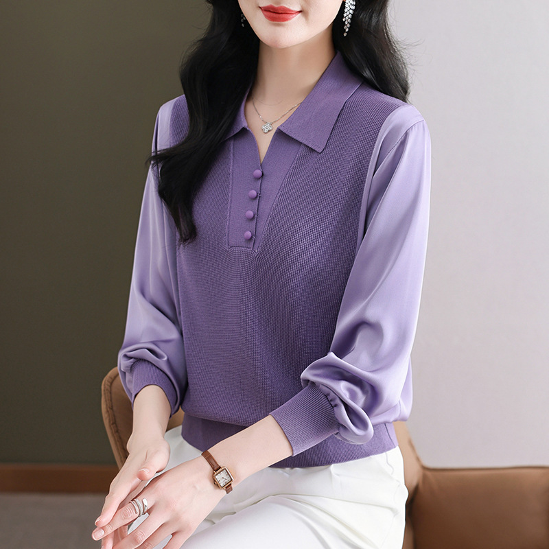 品牌同款冰丝羊毛针织衫女高端时尚简约秋季上衣洋气显瘦百搭小衫