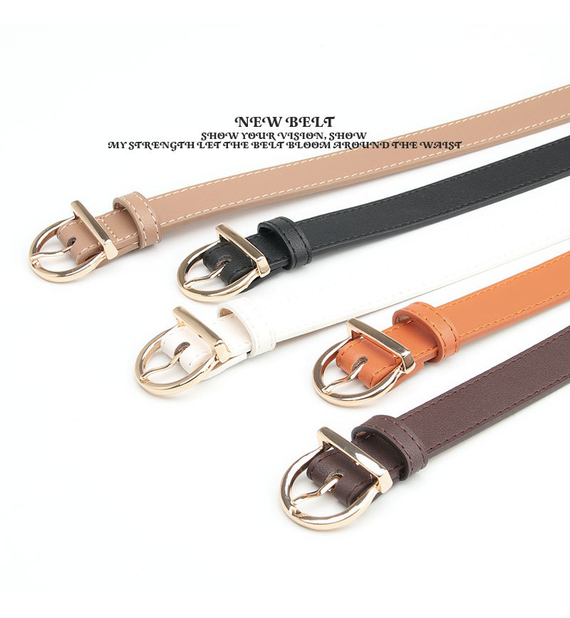 Fashion Solid Color Pu Leather Alloy Women's Leather Belts display picture 2