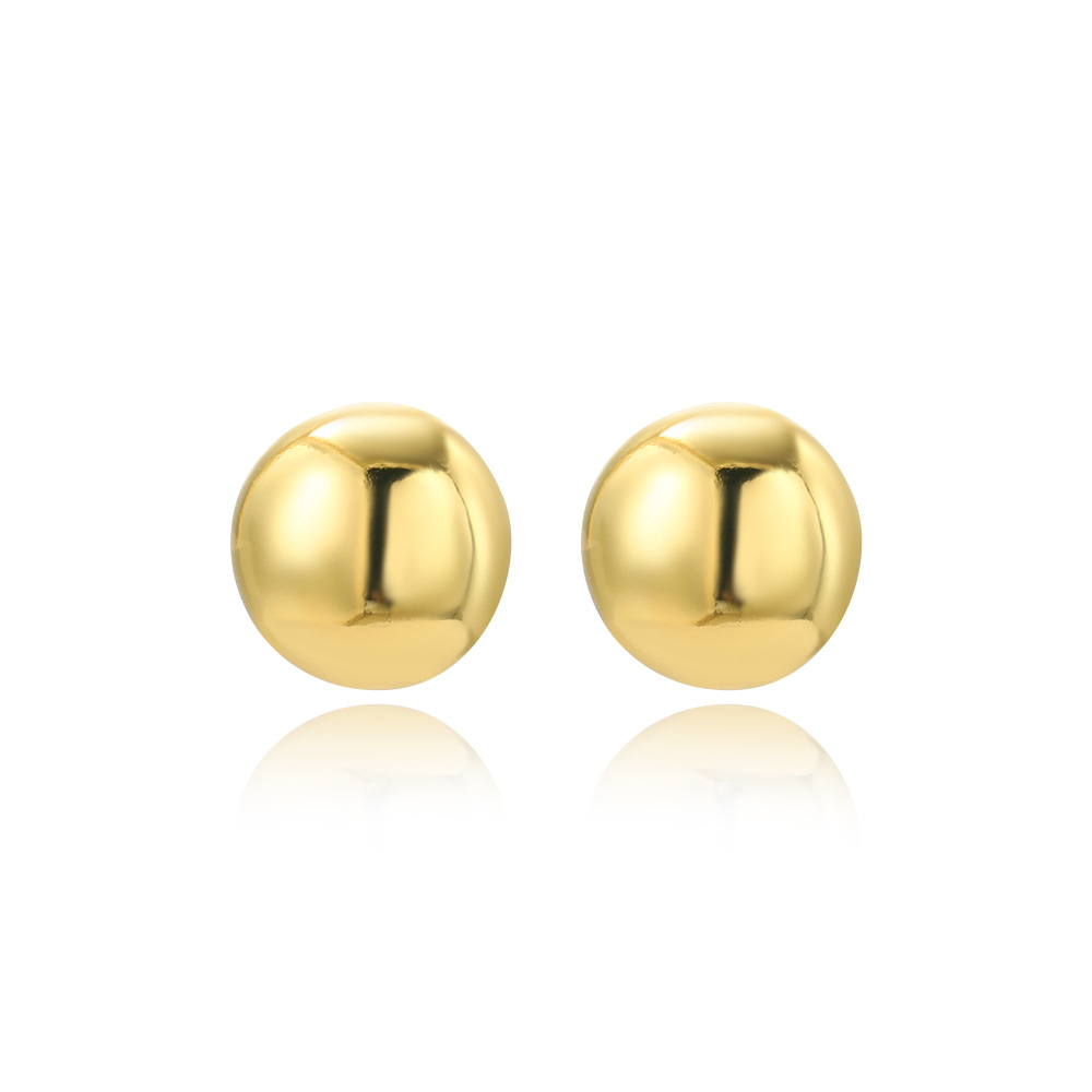1 Pair Simple Style Classic Style Solid Color Plating Copper Ear Studs display picture 1
