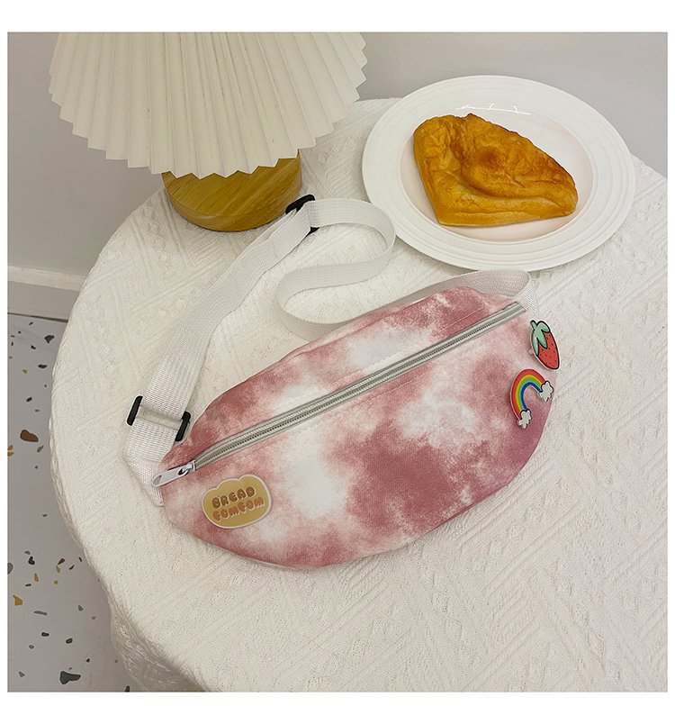 The 2024 new style of Japanese Harajuku trendy single-shoulder bag, a unique tie-dyed girl's chest bag, is fashionable and versatile. It's a single-shoulder crossbody bag undefined