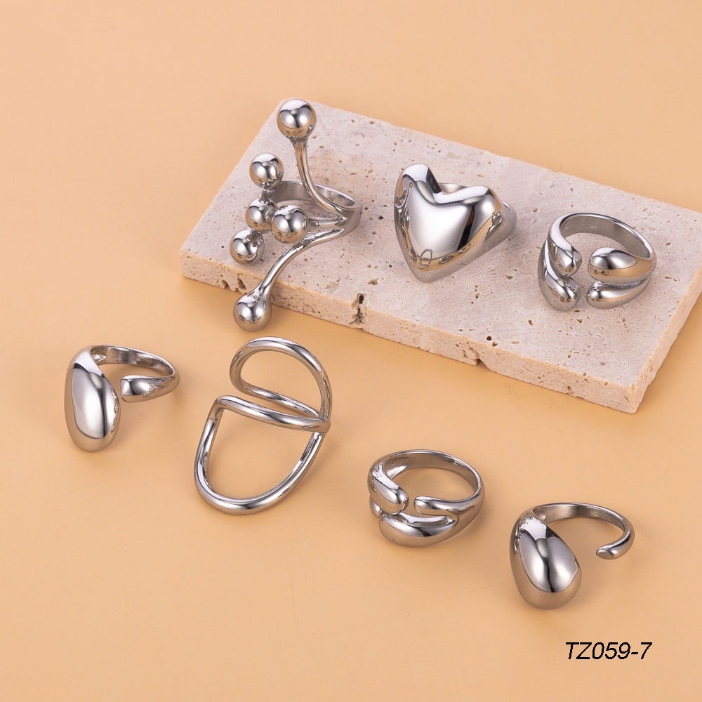 8g Weight Simple Style Classic Style Solid Color Titanium Steel Plating Women's Rings