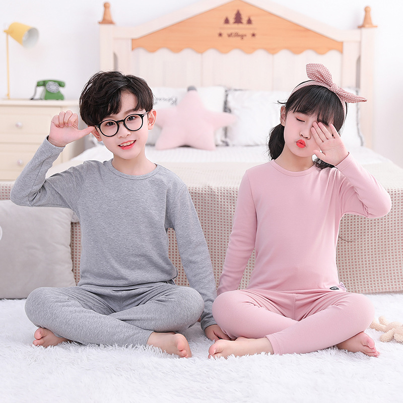 Conjunto de ropa interior para niños, ropa y pantalones de otoño, capa base de algodón para niños para primavera, otoño e invierno, ropa interior cálida para niños mayores y más pequeños.