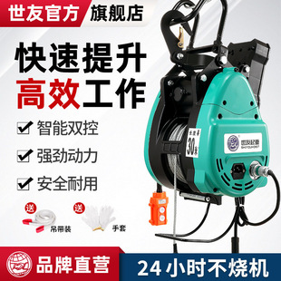 Xiaojingang Electric Hoist 220V Household Hanging Double-Hole Lifting Crane Air Conditioner Wire Rope Portable Leidezhu