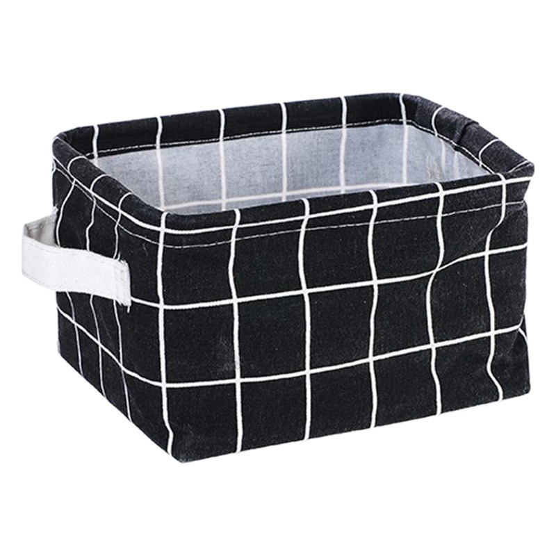 Folding storage basket cotton and linen desktop storage box small fresh waterproof storage basket storage box storage bag manufacturers