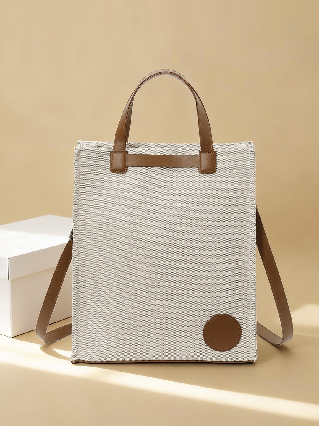 Bolsa de lona de alta gama personalizada portátil vertical A4 maletín impresa logotipo publicitario empalme bolso de hombro