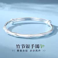 Серебряная браслет из бамбука для женщин, лёгкий серебряный браслет, оберег, проба 925 серебро