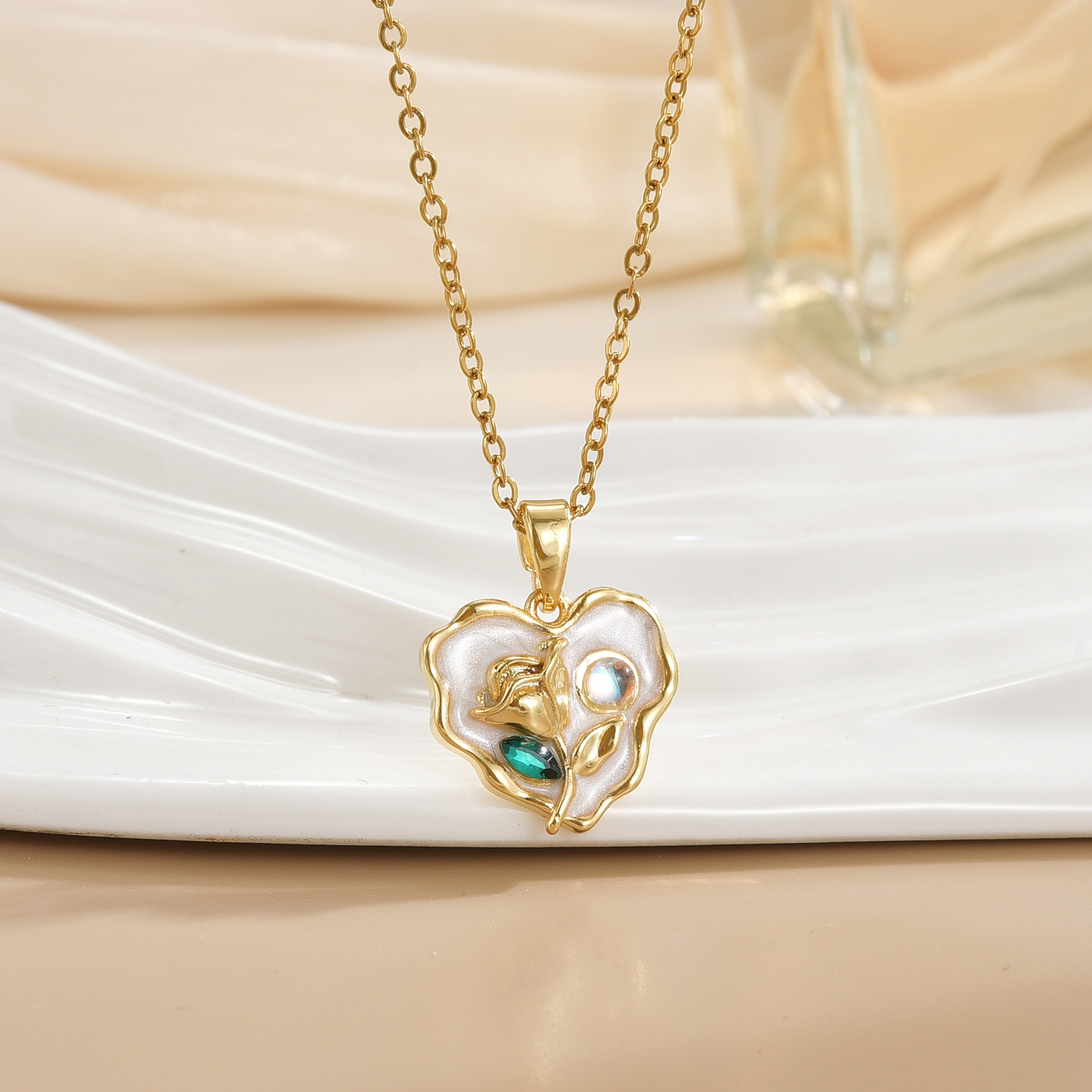 Flower Lady Copper Pendant Necklace Plating Lobster Trigger Clasp Closure display picture 4