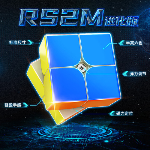 Demonic Culture RS2M Second Generation Evolution Edition Magnetic Level 2 Color Professional Competition Rubik's Cube Children's Educational Toy