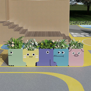 Outdoor Combination Park Courtyard Flower Bed Outdoor Fence Partition Flower Trough Kindergarten Playground Rectangular Flower Box