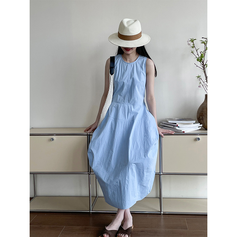 [Benefit Item, No Returns or Exchanges] Sleeveless Large Floral Bud Dress for Women, Simple and High-End Tank Long Dress 2707